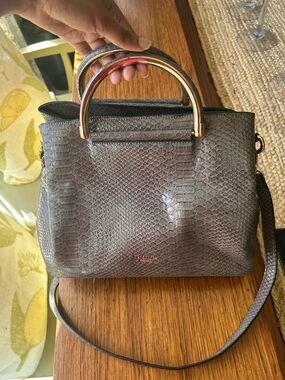 Gray Textured Top-Handle Women’s Satchel dune london